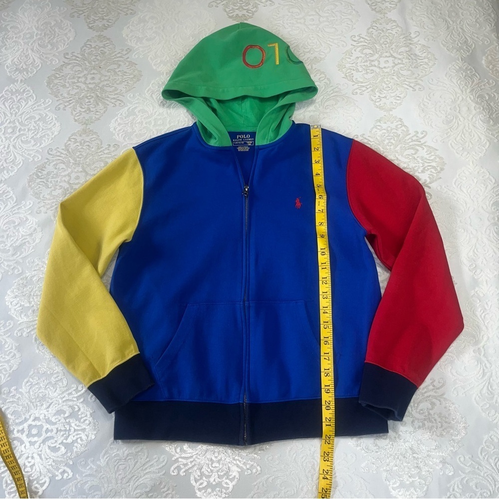 Polo Ralph Lauren Boys Color Blocked Full Zip Hoodie Jacket Size Large 14-16 - Picture 7 of 10